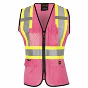 Pioneer Ladies Mesh Back Vest, Pink, 2XL V1021840U-2XL